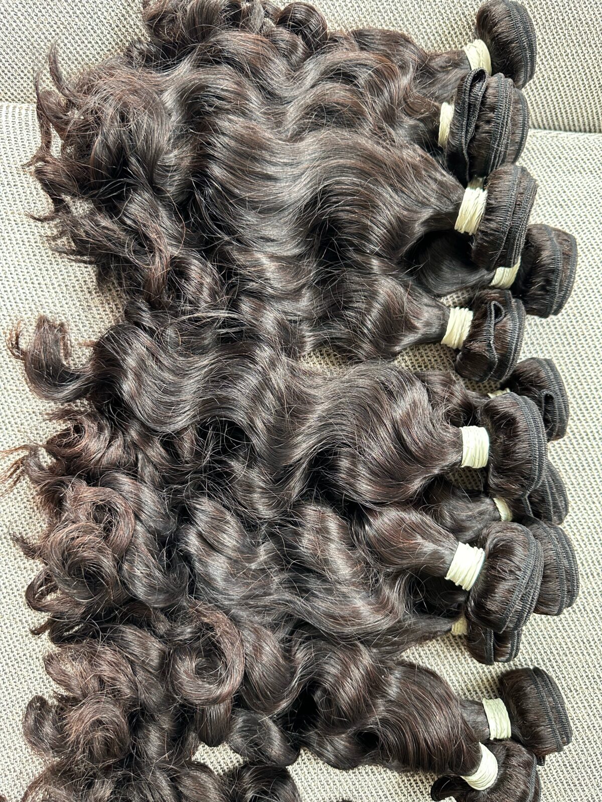 Natural Wave Human Hair Extensions Clearance Bundles - Top View