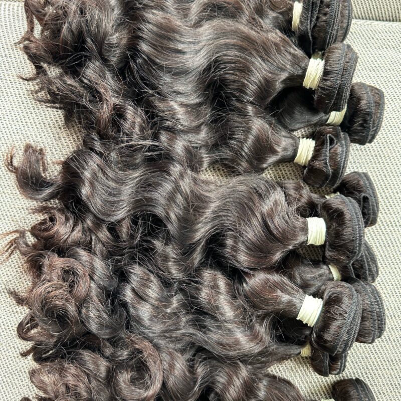 Natural Wave Human Hair Extensions Clearance Bundles - Top View